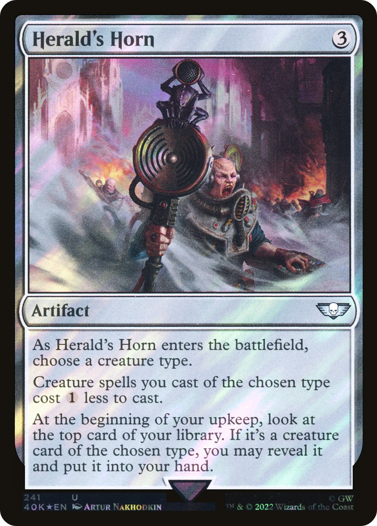Herald's Horn (Surge Foil) (40K-241★) - Warhammer 40,000 Commander Foil