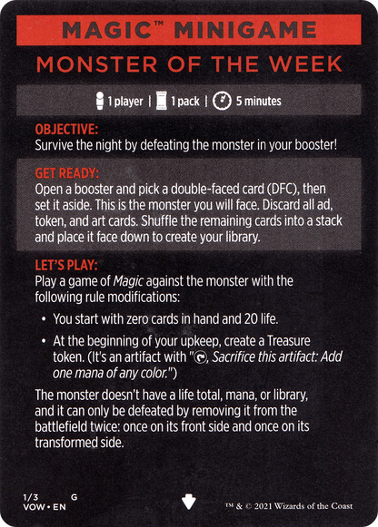 Monster of the Week // Monster of the Week (cont'd) (MVOW-001) - Innistrad: Crimson Vow Minigames