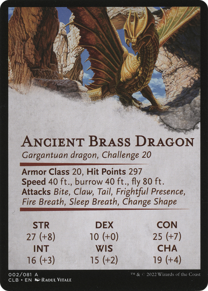 Ancient Brass Dragon // Ancient Brass Dragon (ACLB-002) - Battle for Baldur's Gate Art Series (Borderless)