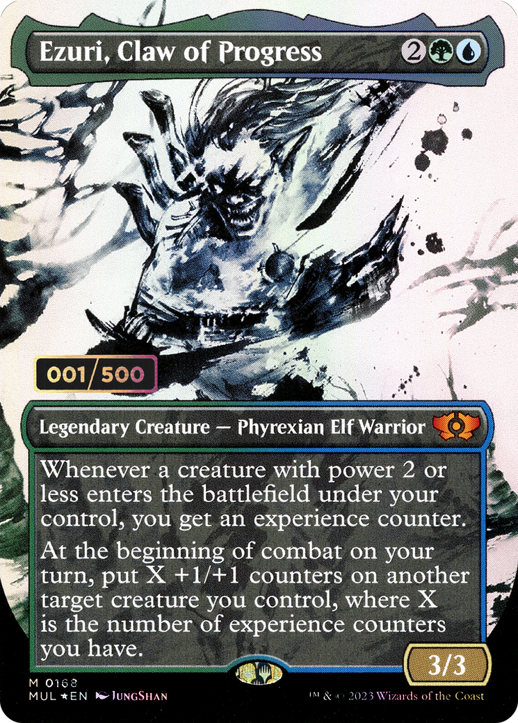 Ezuri, Claw of Progress (Serial Numbered) (MUL-168) - Multiverse Legends: (Showcase) (Borderless) Foil
