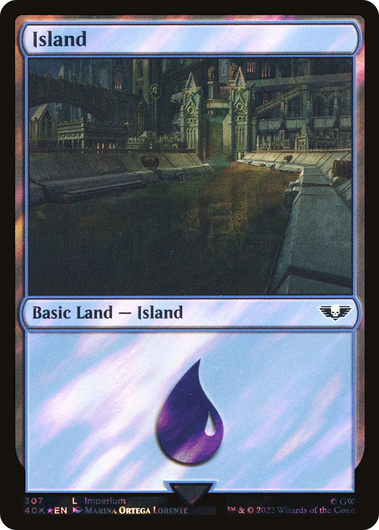 Island (307) (Surge Foil) (40K-307★) - Warhammer 40,000 Commander Foil