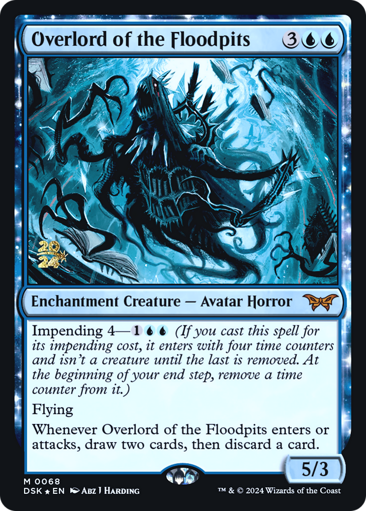 Overlord of the Floodpits (PRE-68S) - Duskmourn: House of Horror Promos: (enchantment) Foil