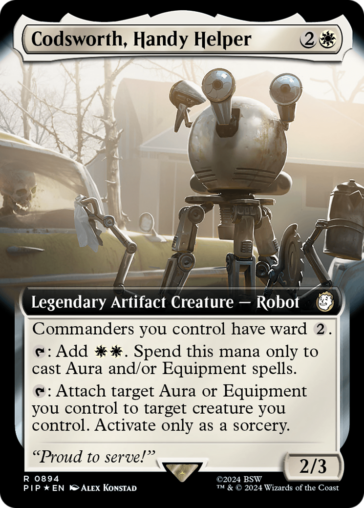 Codsworth, Handy Helper (Extended Art) (Surge Foil) (PIP-894) - Fallout: (Extended Art) Foil