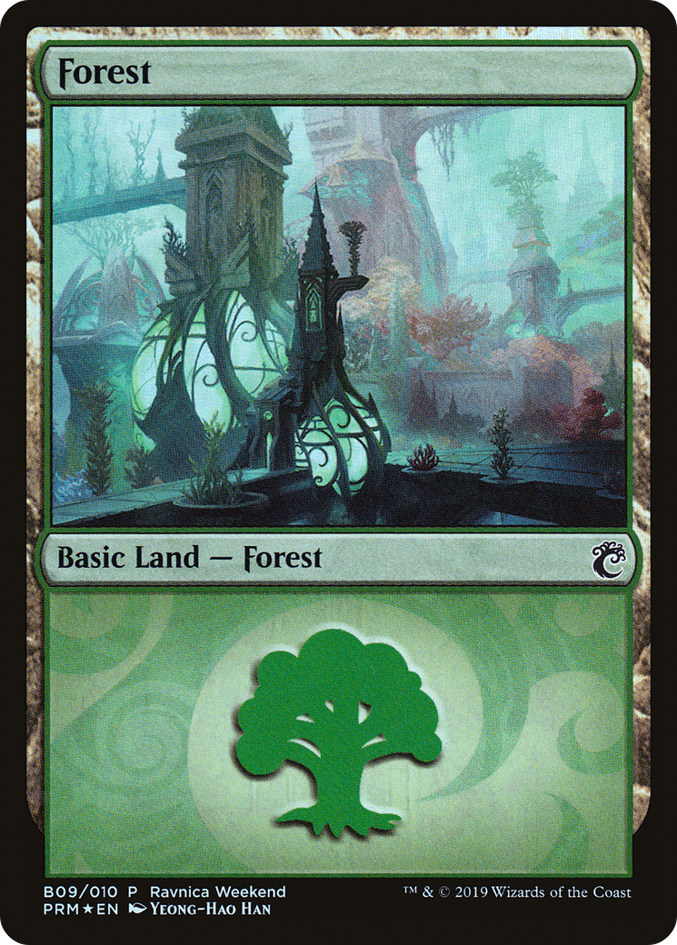 Forest - Simic (B09) (LARP-B09) - RNA Ravnica Weekend Foil
