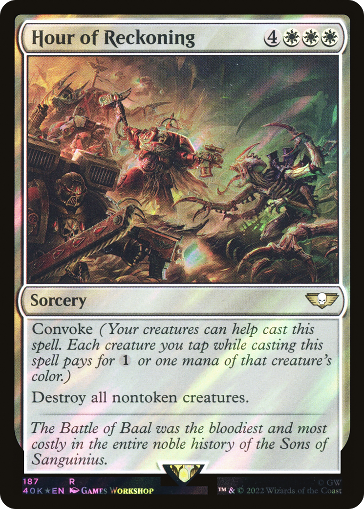 Hour of Reckoning (Surge Foil) (40K-187★) - Warhammer 40,000 Commander Foil