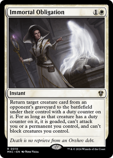Immortal Obligation⁣ - Commander: Murders at Karlov Manor⁣ (Rare)⁣ [10]