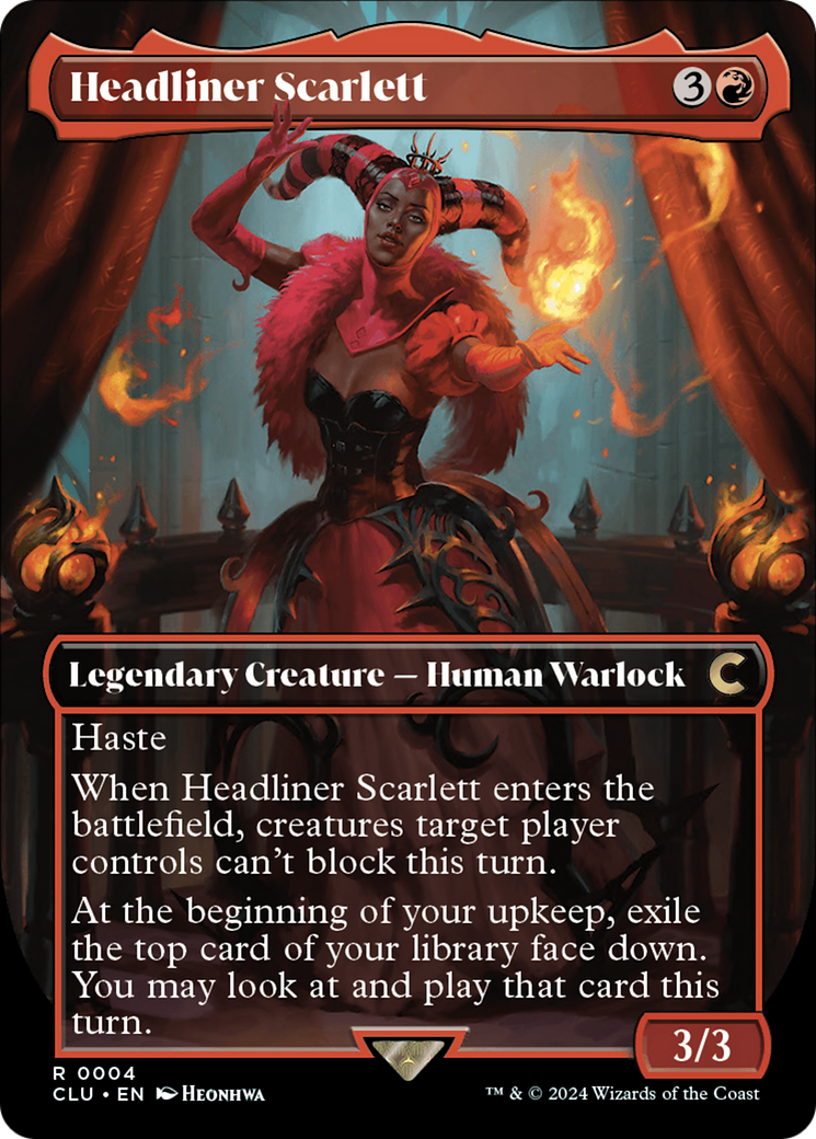 Headliner Scarlett (Borderless) (CLU-004) - Ravnica: Clue Edition (Borderless)