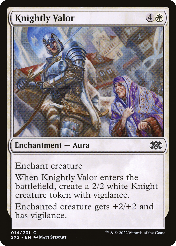 Knightly Valor⁣ - Double Masters 2022⁣ (Common)⁣ [14]