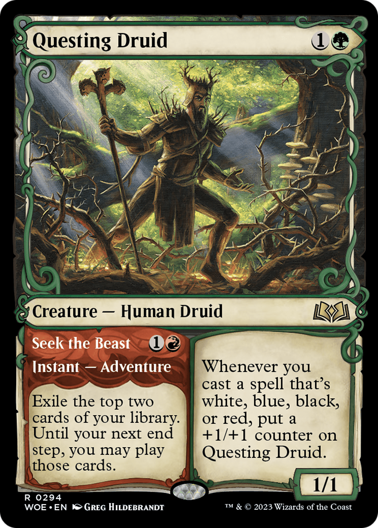 Questing Druid (Showcase) (WOE-294) - Wilds of Eldraine: (Showcase) Foil