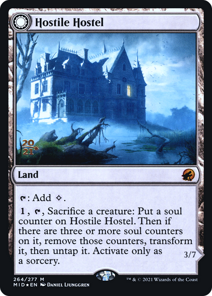 Hostile Hostel (PRE-264) - Innistrad: Midnight Hunt Promos: (Double Faced Transform) Foil