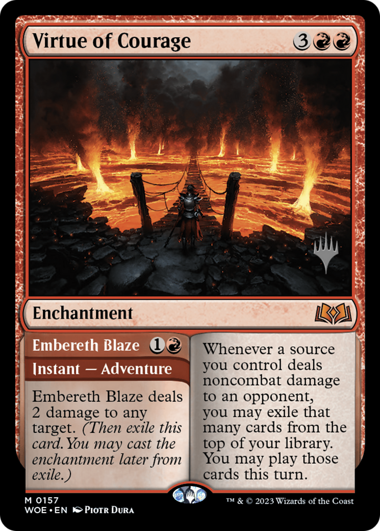Virtue of Courage (PPWOE-157P) - Wilds of Eldraine Promos Foil