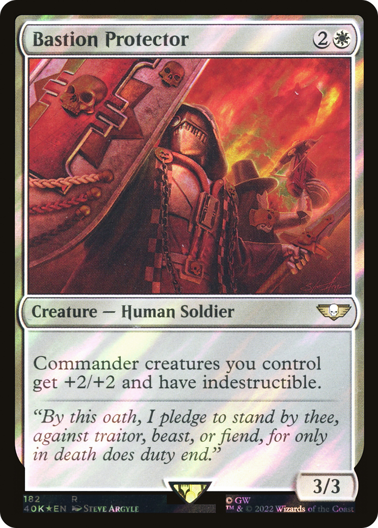 Bastion Protector (Surge Foil) (40K-182★) - Warhammer 40,000 Commander Foil