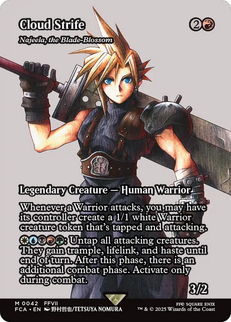 Najeela, the Blade-Blossom (FCA-042) - FINAL FANTASY: Through the Ages / Cloud Strife (Borderless) Foil