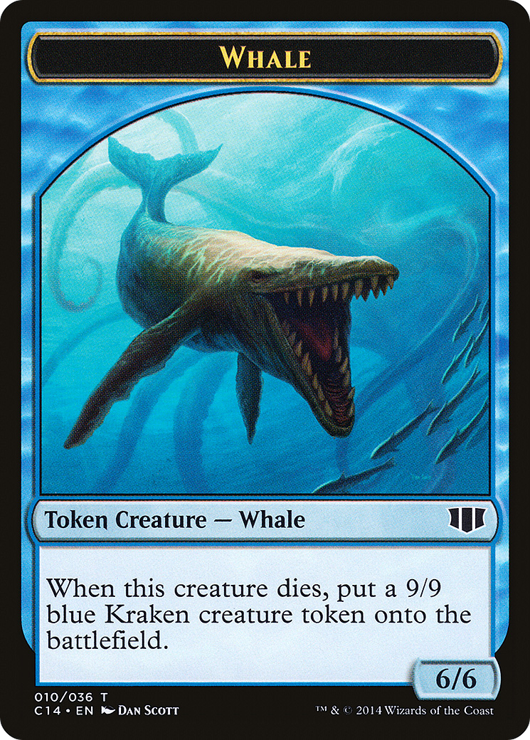 Whale // Zombie (Blue) Double-sided Token (C14-010) - Commander 2014 Tokens