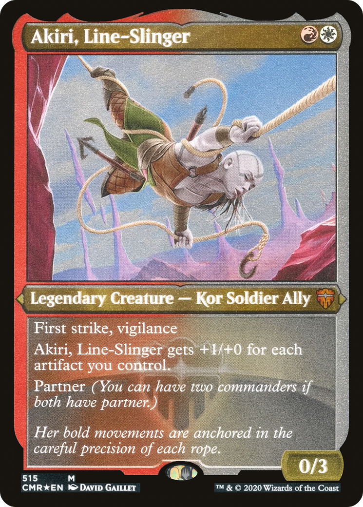 Akiri, Line-Slinger (Foil Etched) (CMR-515) - Commander Legends Etched Foil