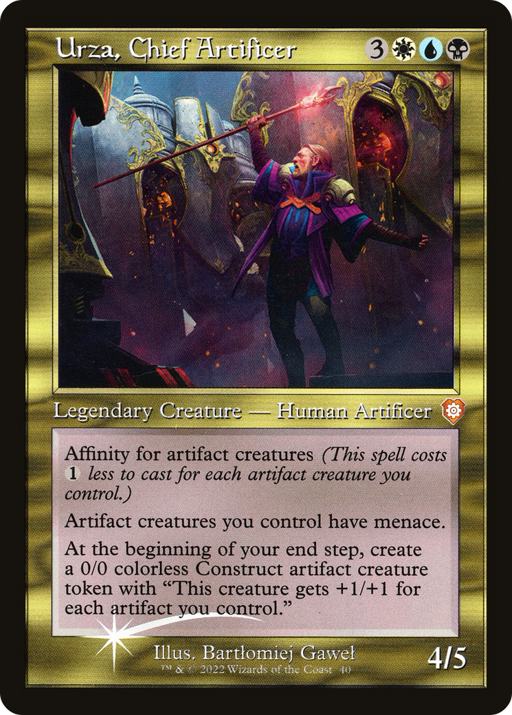 Urza, Chief Artificer (Display Commander) - Thick Stock (BRC-040) - The Brothers' War Commander Etched Foil