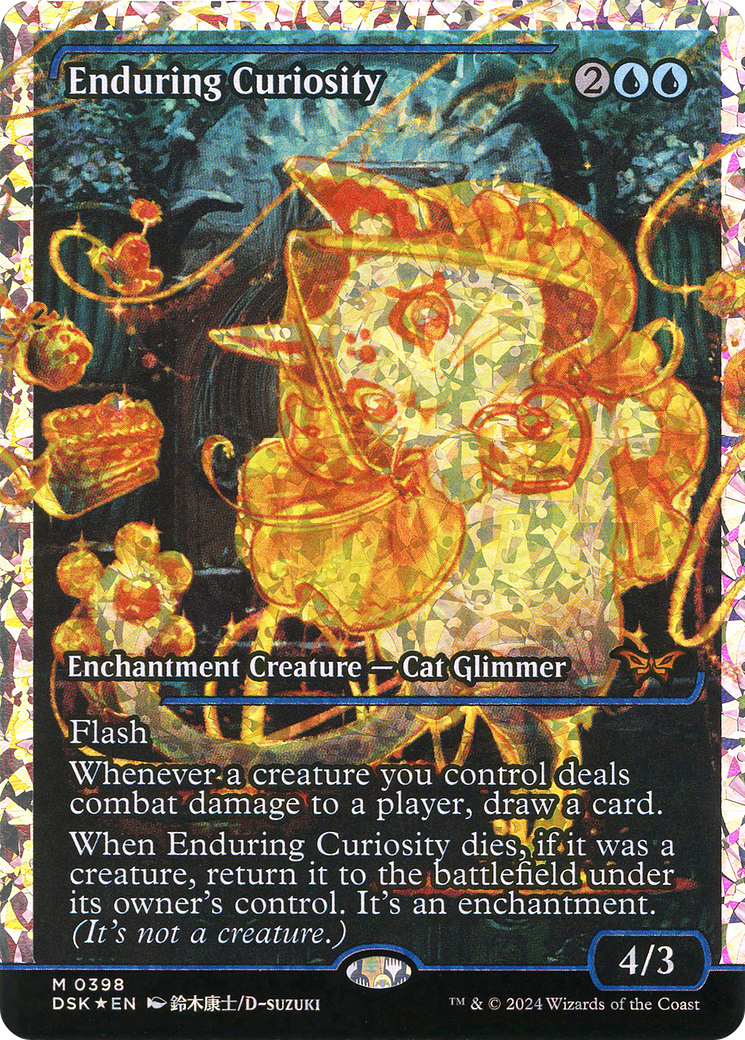 Enduring Curiosity (DSK-398) - Duskmourn: House of Horror: (Showcase) Foil