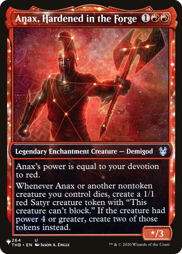 Anax, Hardened in the Forge (Showcase) (LIST-THB-264) - The List: (enchantment, Showcase)