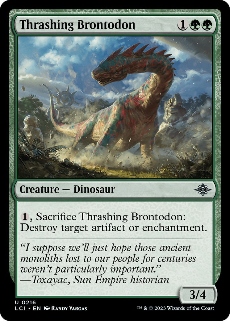 Thrashing Brontodon⁣ - The Lost Caverns of Ixalan⁣ (Uncommon)⁣ [216]