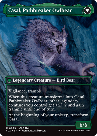Casal, Lurkwood Pathfinder // Casal, Pathbreaker Owlbear (SLX-029) - Universes Within (Borderless)