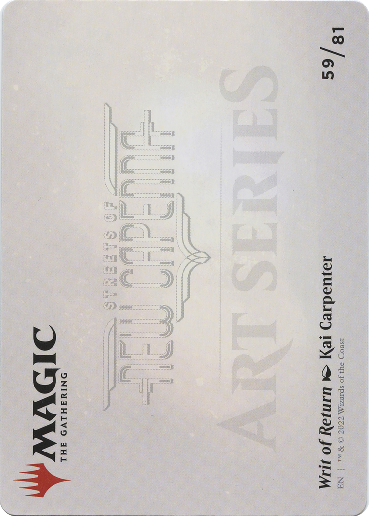 Writ of Return // Writ of Return (ASNC-059) - New Capenna Art Series (Borderless) Foil