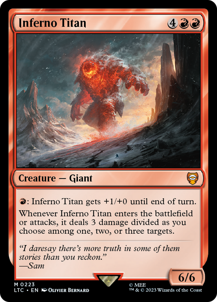 Inferno Titan⁣ - Commander: The Lord of the Rings: Tales of Middle-earth⁣ (Mythic)⁣ [223]