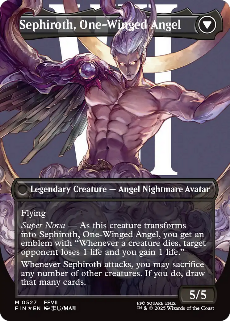 Sephiroth, Fabled SOLDIER // Sephiroth, One-Winged Angel (FIN-527) - FINAL FANTASY (Borderless) Foil