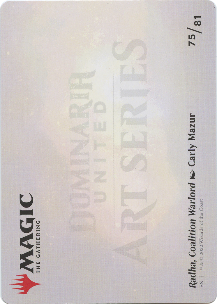 Radha, Coalition Warlord // Radha, Coalition Warlord (ADMU-075) - Dominaria United Art Series (Borderless) Foil