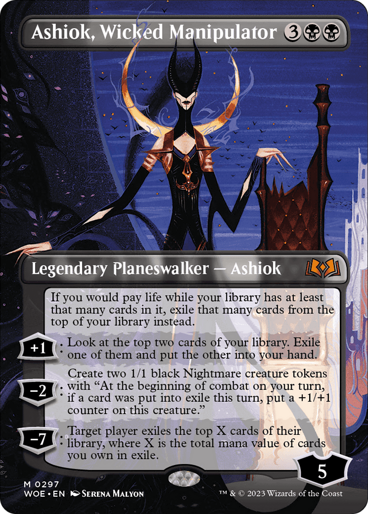 Ashiok, Wicked Manipulator (Borderless) (WOE-297) - Wilds of Eldraine (Borderless)