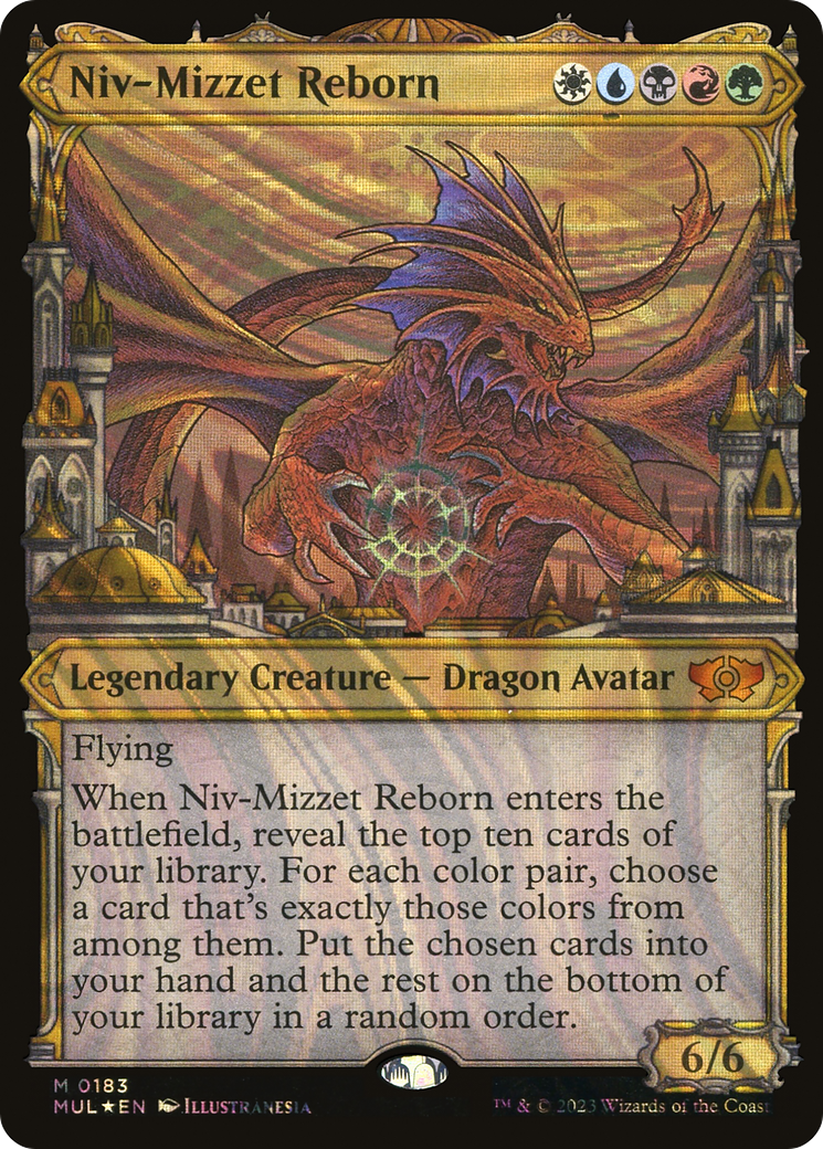 Niv-Mizzet Reborn (Halo Foil) (MUL-183) - Multiverse Legends: (Showcase) Foil