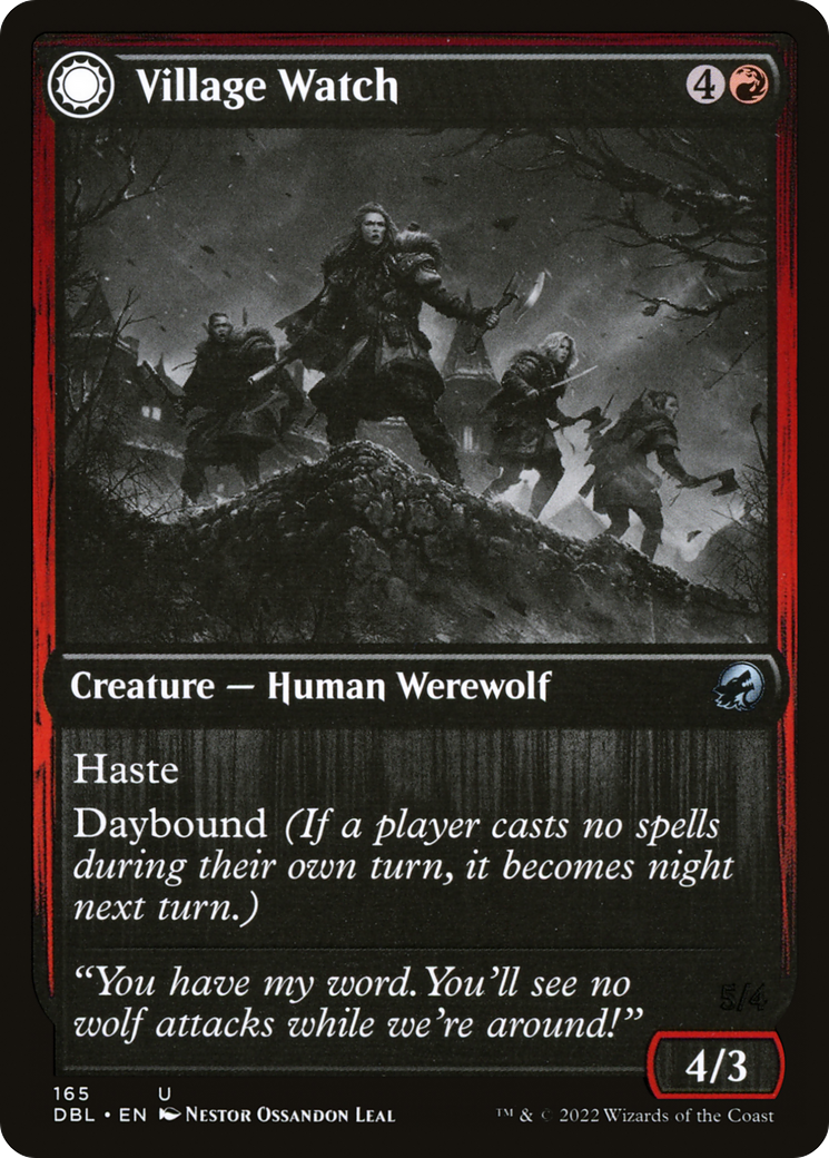 Village Watch (DBL-165) - Innistrad: Double Feature: (Double Faced Transform) Foil