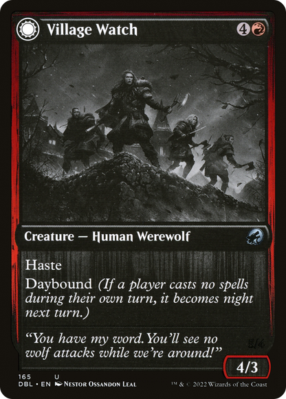 Village Watch (DBL-165) - Innistrad: Double Feature: (Double Faced Transform) Foil