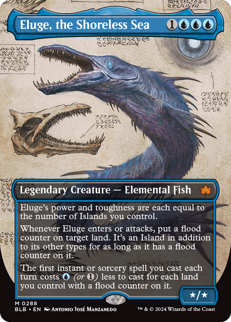 Eluge, the Shoreless Sea (BLB-288) - Bloomburrow: (Showcase) (Borderless) Foil