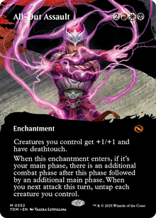 All-Out Assault (TDM-352) - Tarkir: Dragonstorm: (Showcase, enchantment) (Borderless)