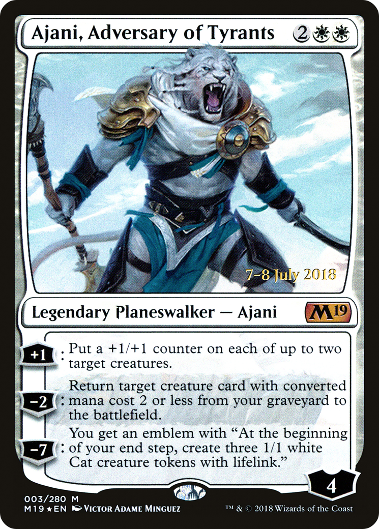 Ajani, Adversary of Tyrants (PRE-03S) - Core Set 2019 Promos Foil
