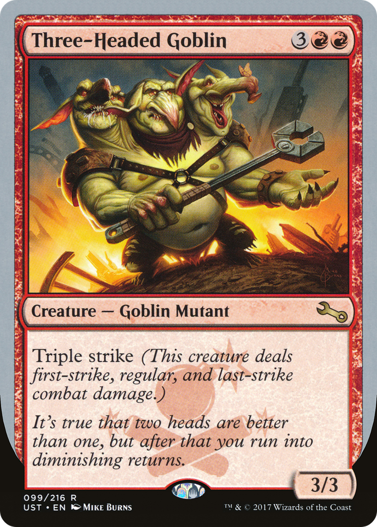 Three-Headed Goblin (UST-099) - Unstable Foil