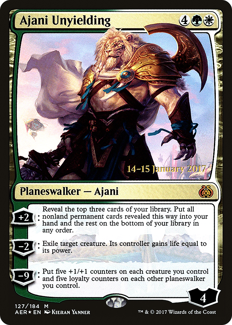 Ajani Unyielding (PRE-127S) - Aether Revolt Promos Foil
