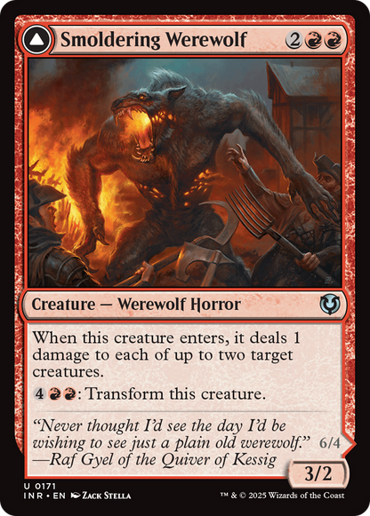 Smoldering Werewolf // Erupting Dreadwolf (INR-171) - Innistrad Remastered
