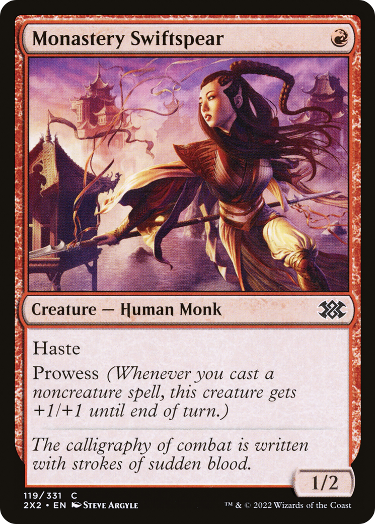 Monastery Swiftspear⁣ - Double Masters 2022⁣ (Common)⁣ [119]