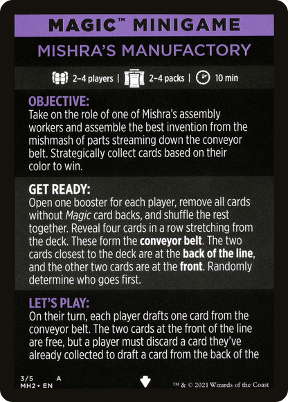 Mishra's Manufactory // Mishra's Manufactory (cont'd) (MMH2-003) - Modern Horizons 2 Minigames