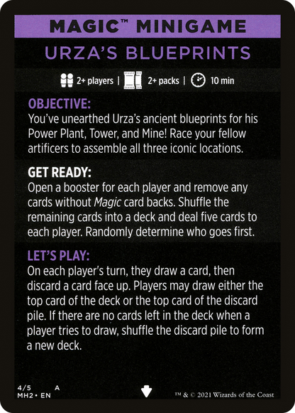 Urza's Blueprints (minigame) // Urza's Blueprints (cont'd) (MMH2-004) - Modern Horizons 2 Minigames Foil