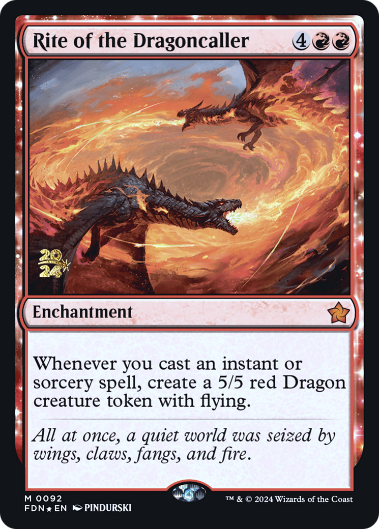 Rite of the Dragoncaller (PRE-92S) - Foundations Promos: (enchantment) Foil