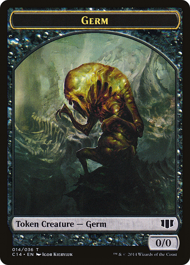 Germ // Zombie (Black) Double-sided Token (C14-014) - Commander 2014 Tokens