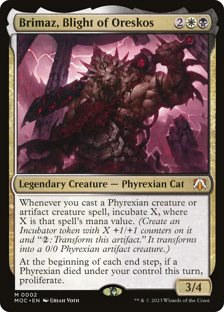 Brimaz, Blight of Oreskos⁣ - Commander: March of the Machine⁣ (Mythic)⁣ [2]