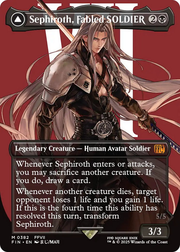 Sephiroth, Fabled SOLDIER // Sephiroth, One-Winged Angel (FIN-382) - FINAL FANTASY (Borderless) Foil