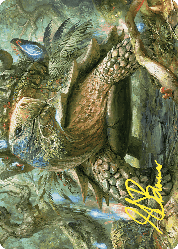 Blossoming Tortoise // Blossoming Tortoise (AWOE-024) - Wilds of Eldraine Art Series (Borderless) Foil