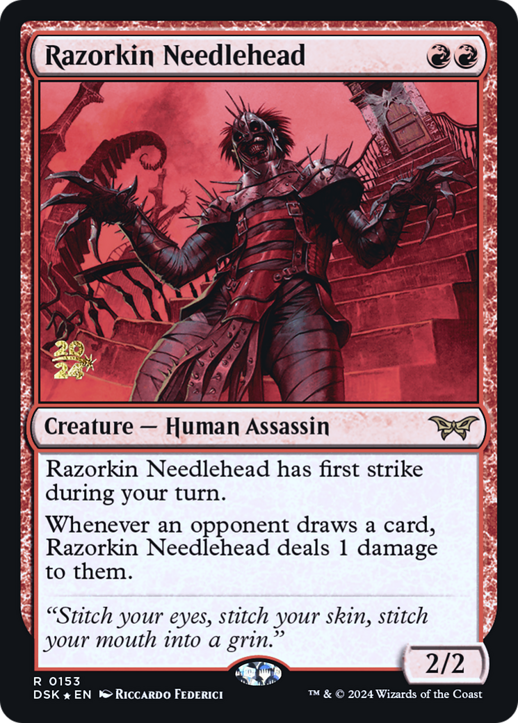 Razorkin Needlehead (PRE-153S) - Duskmourn: House of Horror Promos Foil