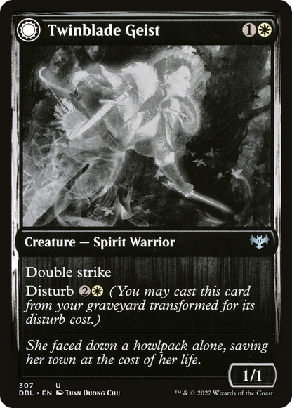 Twinblade Geist (DBL-307) - Innistrad: Double Feature: (Double Faced Transform) Foil