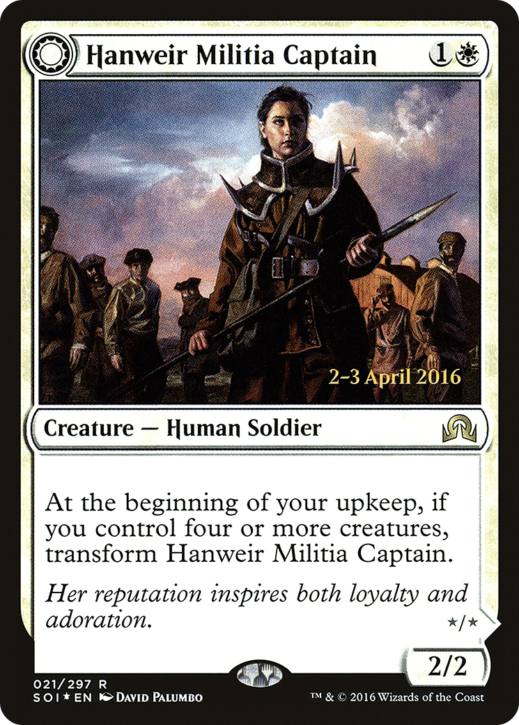 Hanweir Militia Captain // Westvale Cult Leader (PRE-021) - Shadows over Innistrad Promos: (Double Faced Transform) Foil