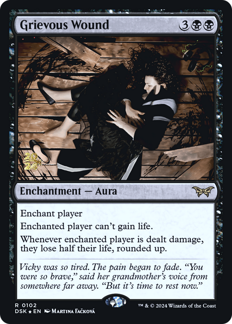 Grievous Wound (PRE-102S) - Duskmourn: House of Horror Promos Foil